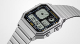 Casio Octagon Vintage Silver/Black Watch - A130WE-1A