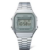 Casio Vintage Silver/GreenBlue Digital Watch - A168WA-3A