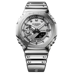 G Shock Men's Metallic Digit/Analog Silver Watch - GM2100YM-8A