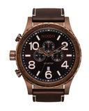 Nixon Chocolate/Dark Roast/Brown 51-30 Chrono Leather Watch - A1392-5240-00