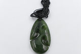 New Zealand Greenstone Koru Tear Drop