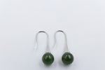 Stg Silver Greenstone Ball  Earrings EU3054