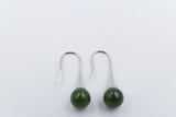 Stg Silver Greenstone Ball  Earrings SYE1253S