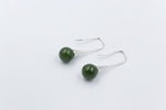 Stg Silver Greenstone Ball  Earrings EU3054