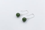 Stg Silver Greenstone Ball  Earrings SYE1253S