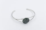 New Zealand Greenstone Silver Plated Bangle BBJ4204BG