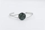 New Zealand Greenstone Silver Plated Bangle BBJ4204BG