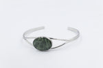 New Zealand Greenstone Silver Plated Bangle BBJ4205BG