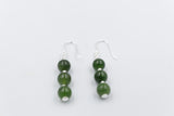 Stg Silver Set New Zealand Greenstone Drop Earrings SYE2020S