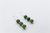 Stg Silver Set New Zealand Greenstone Drop Earrings SYE2020S