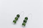 Stg Silver Set New Zealand Greenstone Drop Earrings SYE2020S