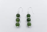 Stg Silver Set New Zealand Greenstone Drop Earrings SYE2020S