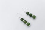 Stg Silver Set New Zealand Greenstone Drop Earrings SYE2020S