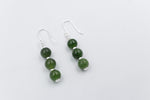 Stg Silver Set New Zealand Greenstone Drop Earrings SYE2020S