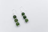 Stg Silver Set New Zealand Greenstone Drop Earrings SYE2020S