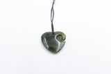 New Zealand Greenstone Heart Koru