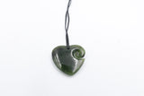 New Zealand Greenstone Heart Koru