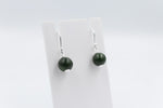 Stg  Silver Greenstone Drop Earrings SYE1905