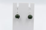 Stg  Silver Greenstone Drop Earrings SYE1905