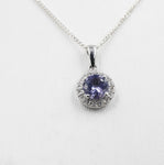 9ct White Gold Gold Diamond and Tanzanite Pendent