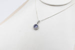 9ct White Gold Gold Diamond and Tanzanite Pendent