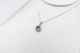 9ct White Gold Gold Diamond and Tanzanite Pendent