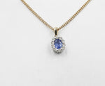 18ct Gold Ceylon sapphire and Diamond Pendent