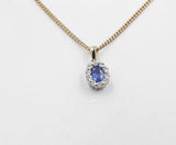 18ct Gold Ceylon sapphire and Diamond Pendent