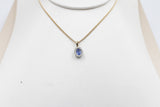 18ct Gold Ceylon sapphire and Diamond Pendent