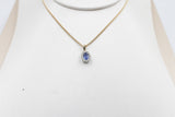 18ct Gold Ceylon sapphire and Diamond Pendent