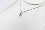 18ct Gold Ceylon sapphire and Diamond Pendent