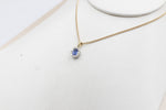 18ct Gold Ceylon sapphire and Diamond Pendent