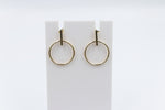 9ct Gold Circle Drop Earrings 5ER0379