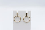 9ct Gold Circle Drop Earrings 5ER0379