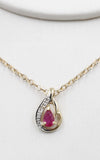 9ct Gold Ruby And Diamond Pendent 5P01278