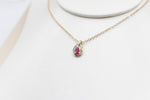 9ct Gold Ruby And Diamond Pendent 5P01278