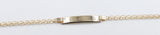 9ct Gold kids ID Open side Curb bracelet 16cm