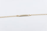 9ct Gold kids ID Open side Curb bracelet 16cm