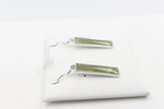 Stg  Silver Greenstone Drop Earrings XP113