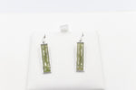 Stg  Silver Greenstone Drop Earrings XP113