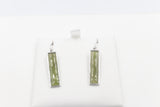 Stg  Silver Greenstone Drop Earrings XP113