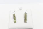 Stg  Silver Greenstone Drop Earrings XP113