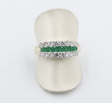 9ct Gold Emerald & Diamond Dress ring