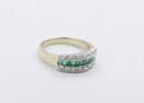 9ct Gold Emerald & Diamond Dress ring