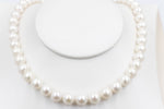 Fresh water Pearl Necklet with stg Clasps 9 to 10mm