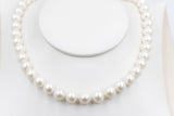 Fresh water Pearl Necklet with stg Clasps 9 to 10mm