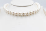 Fresh water Pearl Necklet with stg Clasps 9 to 10mm