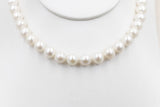 Fresh water Pearl Necklet with stg Clasps 9 to 10mm