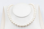 Fresh water Pearl Necklet with stg Clasps 9 to 10mm