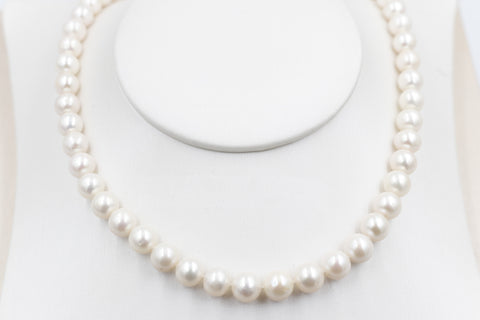 Fresh water Pearl Necklet with stg Clasps 8 to 8.5mm